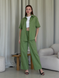 Льняной костюм с штанами палаццо и рубашкой зеленый Лорен 100001205 размер 42-44 (S-M)