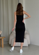 Длинное платье-майка в рубчик черное Merlini Лонга 700000101 размер 42-44 (S-M)