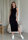 Длинное платье-майка в рубчик черное Merlini Лонга 700000101 размер 42-44 (S-M)