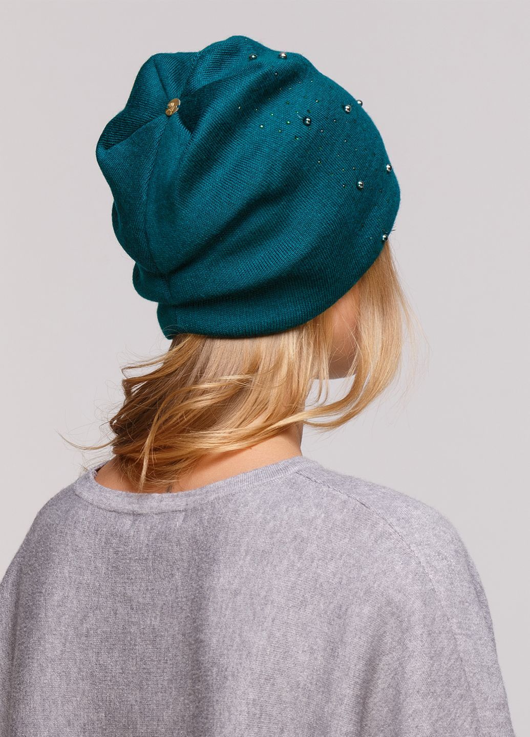 Купить Зимняя теплая женская шапка на флисовой подкладке DeMari Марс 550040 - Зелёный в интернет-магазине