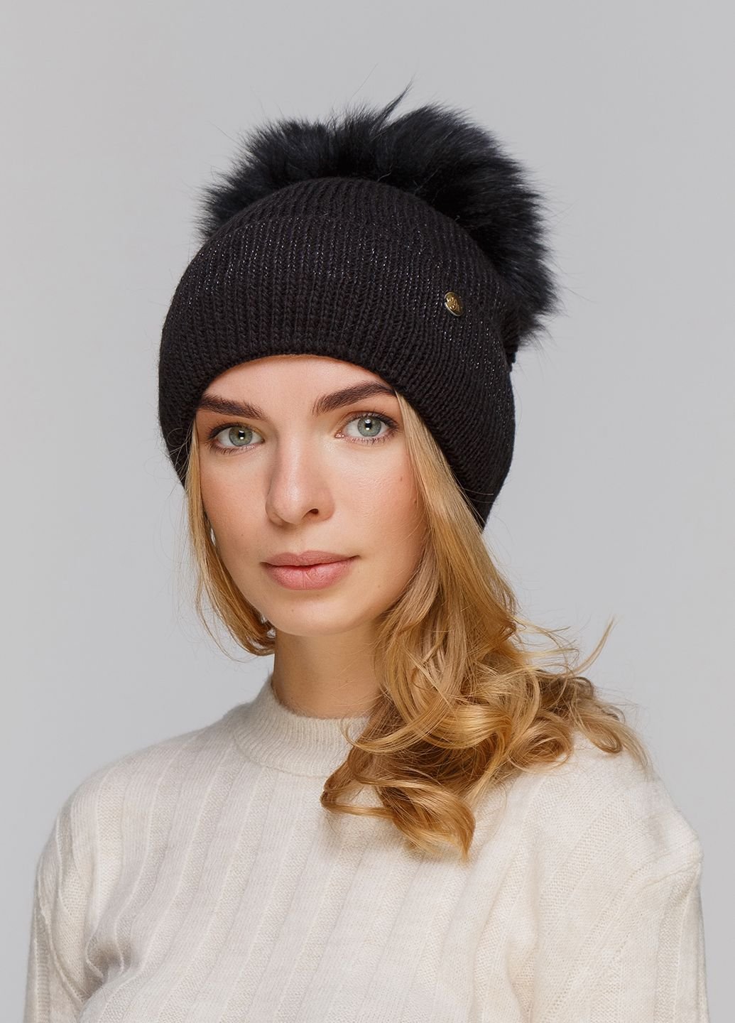 Купить Шерстяная шапка DeMari Гнездо 550168 - Черный в интернет-магазине