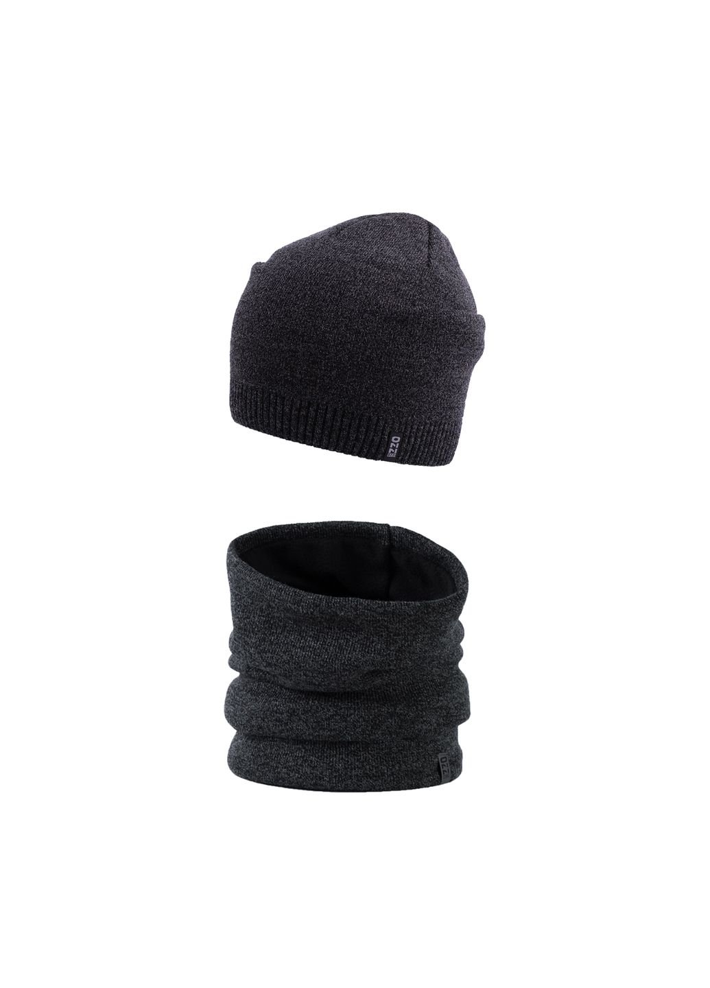 Купить Комплект (шапка, баф) Ozzi на флисовой подкладке 220041 - Серый в интернет-магазине
