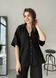 Женская льняная рубашка с коротким рукавом черная Merlini Фриули 200000141, размер 54-56