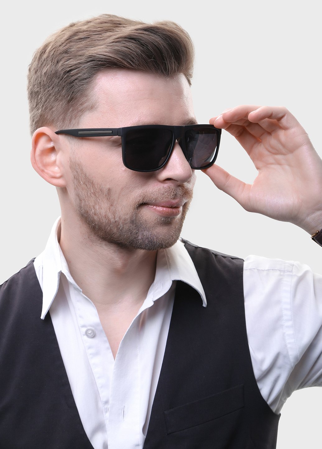 Купить Черные мужские солнцезащитные очки Gray Wolf с поряризацией GW5007 121006 в интернет-магазине