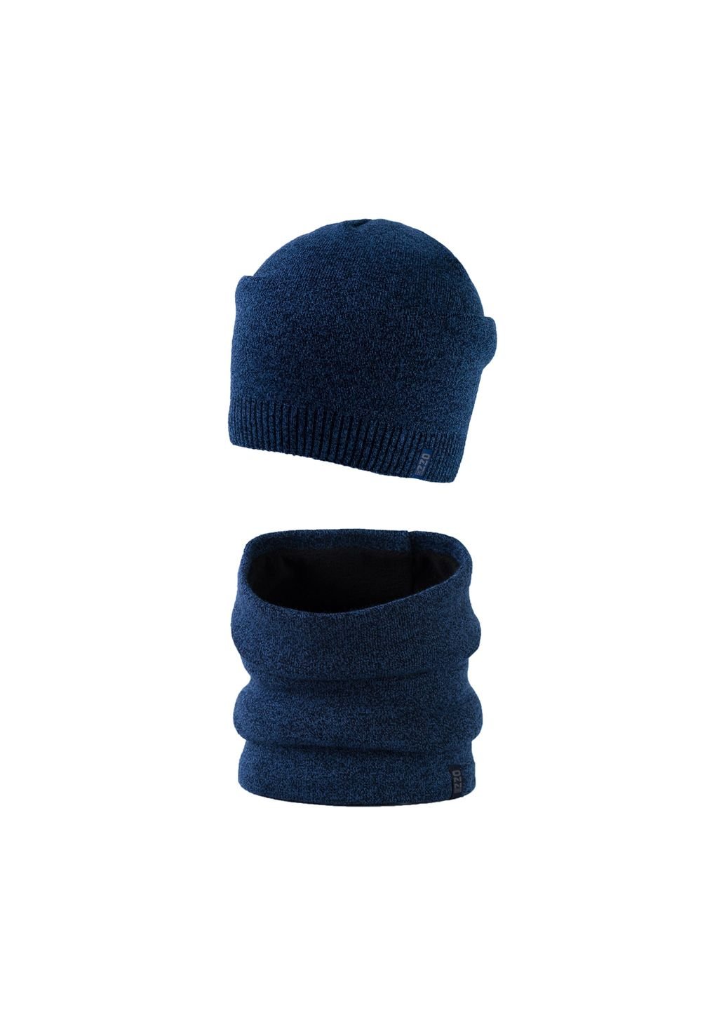 Купить Комплект (шапка, баф) Ozzi на флисовой подкладке 220042 - Синий в интернет-магазине