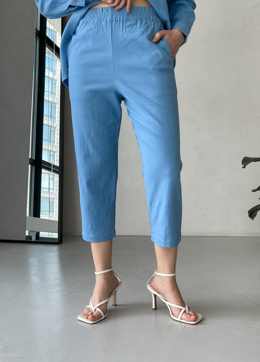 Льняные брюки женские чиносы Merlini Прованс 600000161, размер 42-44