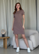 Платье-футболка до колена в рубчик цвета мокко Merlini Милан 700000144 размер 42-44 (S-M)