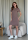 Платье-футболка до колена в рубчик цвета мокко Merlini Милан 700000144 размер 42-44 (S-M)