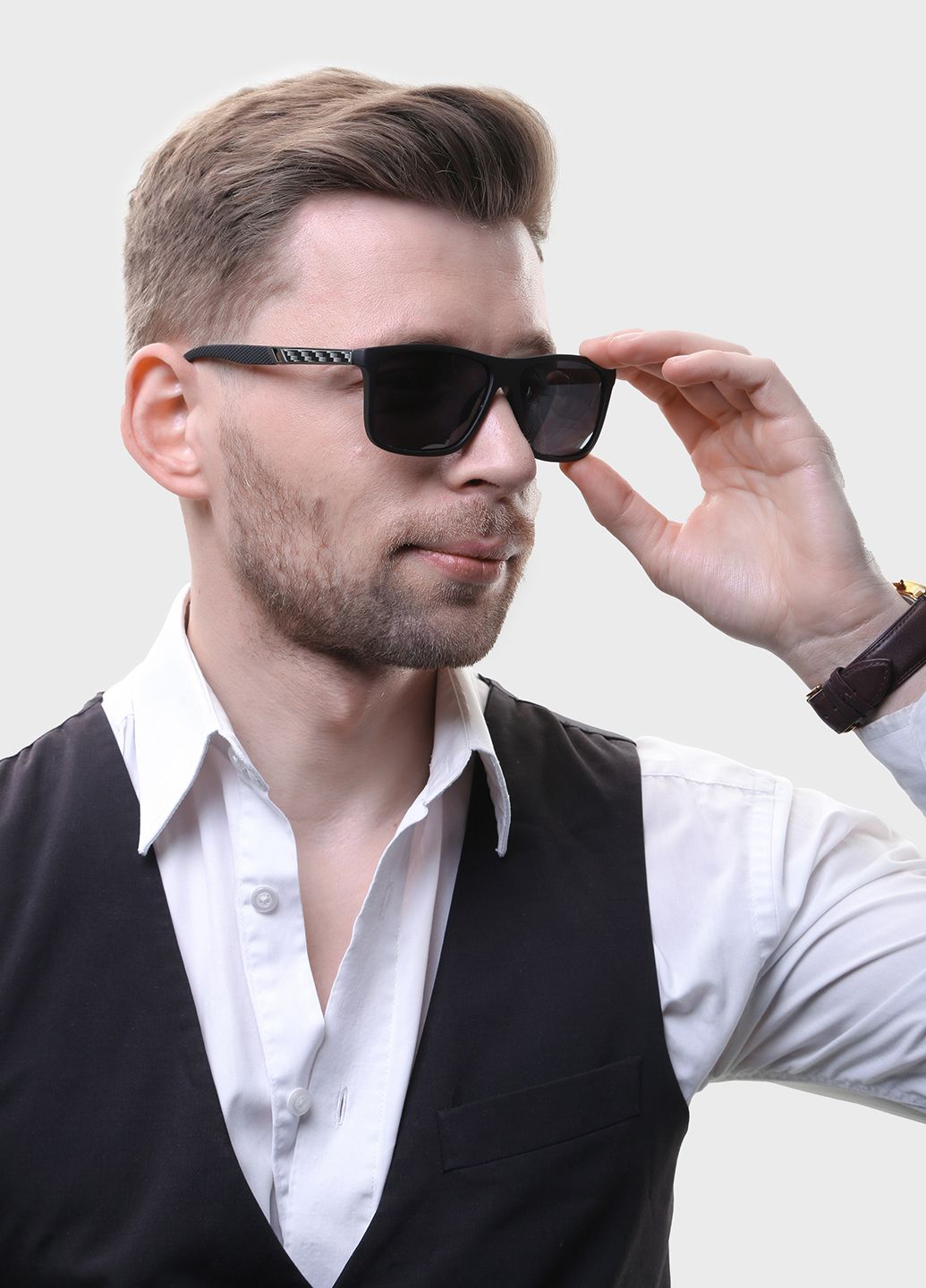 Купить Черные мужские солнцезащитные очки Gray Wolf с поряризацией GW5098 121007 в интернет-магазине