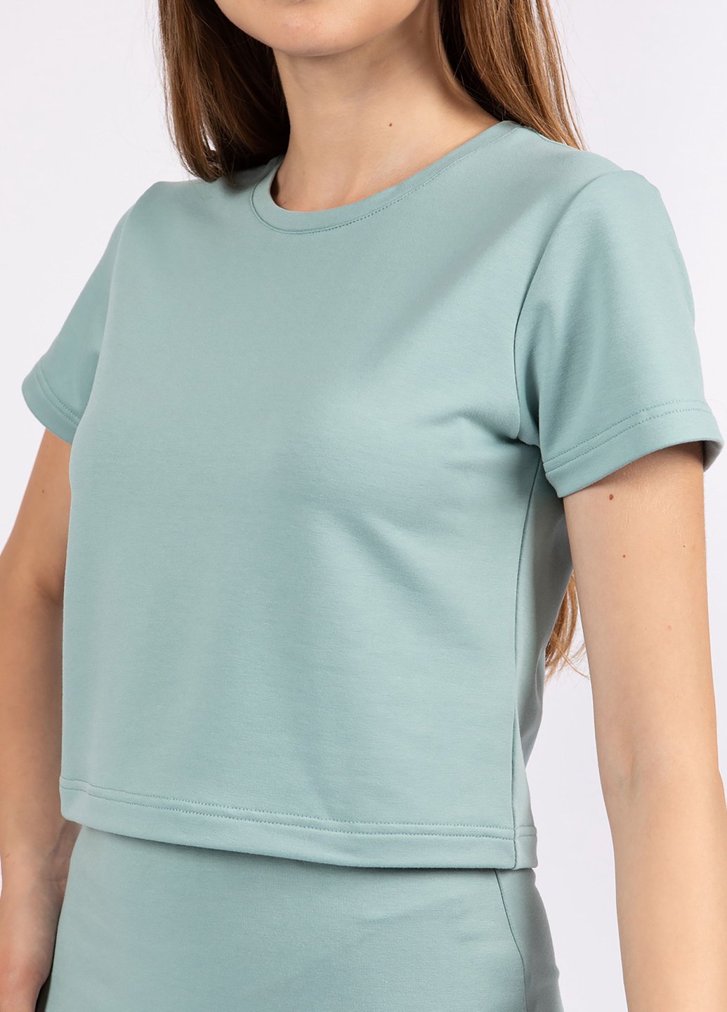 Купить Укороченная футболка женская Merlini Монруж 800000010 - Зелёный, 42 в интернет-магазине