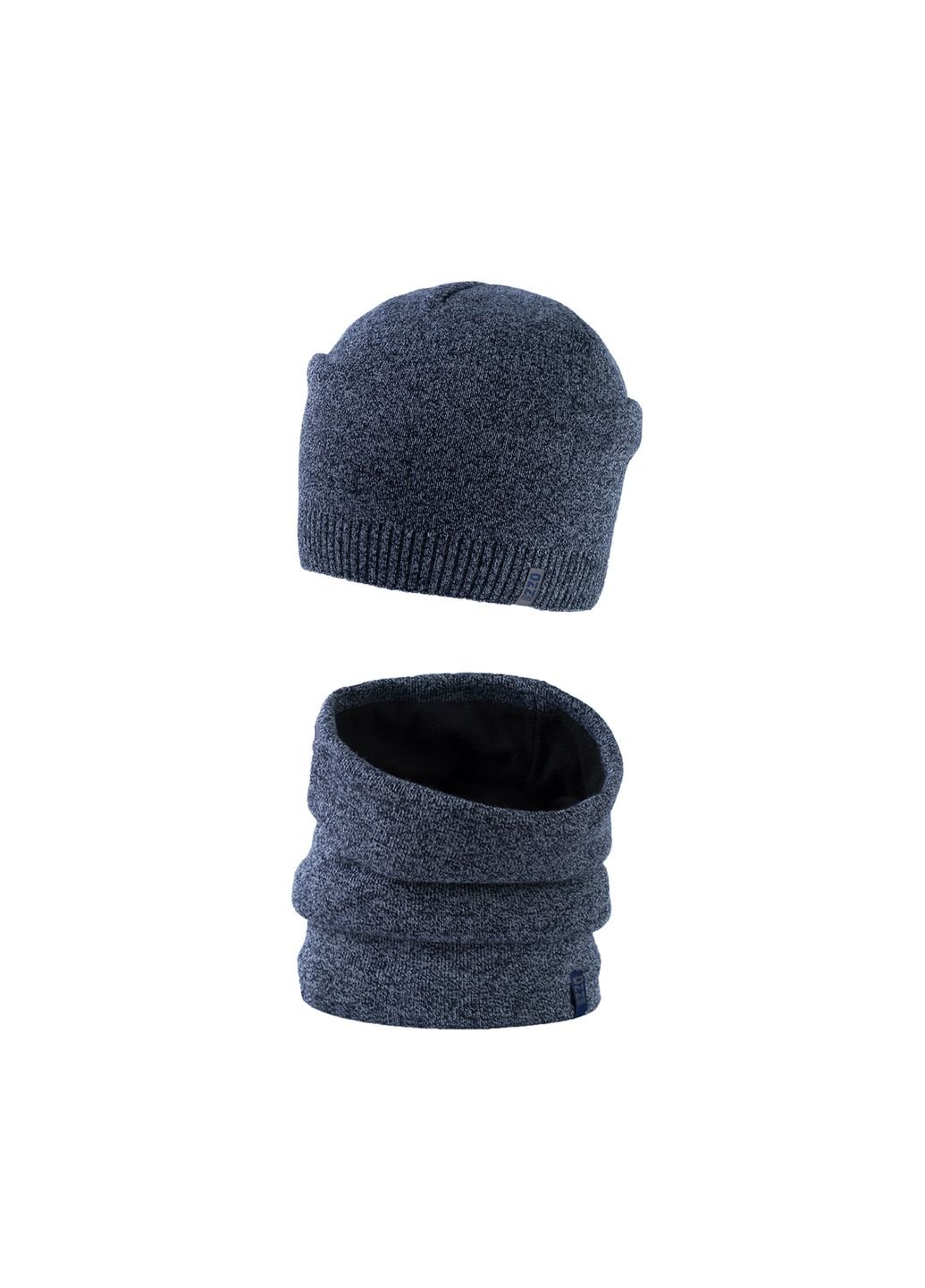 Купить Комплект (шапка, баф) Ozzi на флисовой подкладке 220043 - Синий в интернет-магазине
