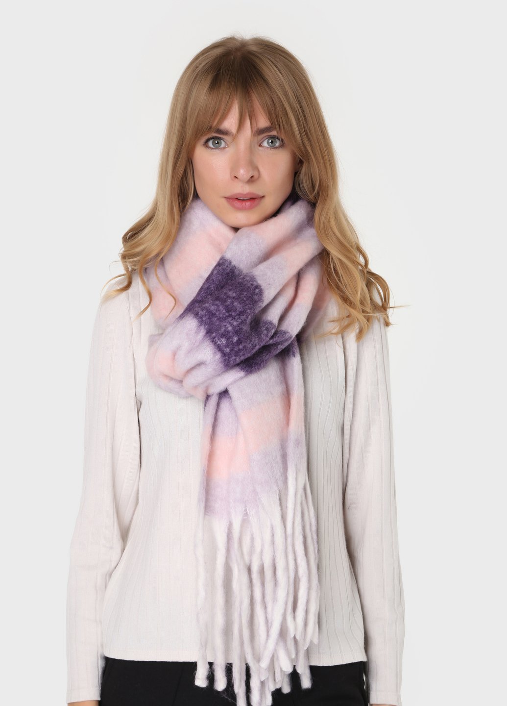 Купить Шерстяной шарф Merlini Кордоба (185*40 см) 445011 - Фиолетовый в интернет-магазине