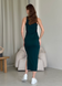 Длинное платье-майка в рубчик зеленое Merlini Лонга 700000112 размер 42-44 (S-M)