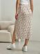 Длинная женская юбка с разрезом в цветочек белая Merlini Лакко 400001264 размер 42-44 (S-M)