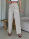 Льняний костюм з брюками палаццо та сорочкою бежевий Лорен 100001206 розмір 42-44 (S-M)