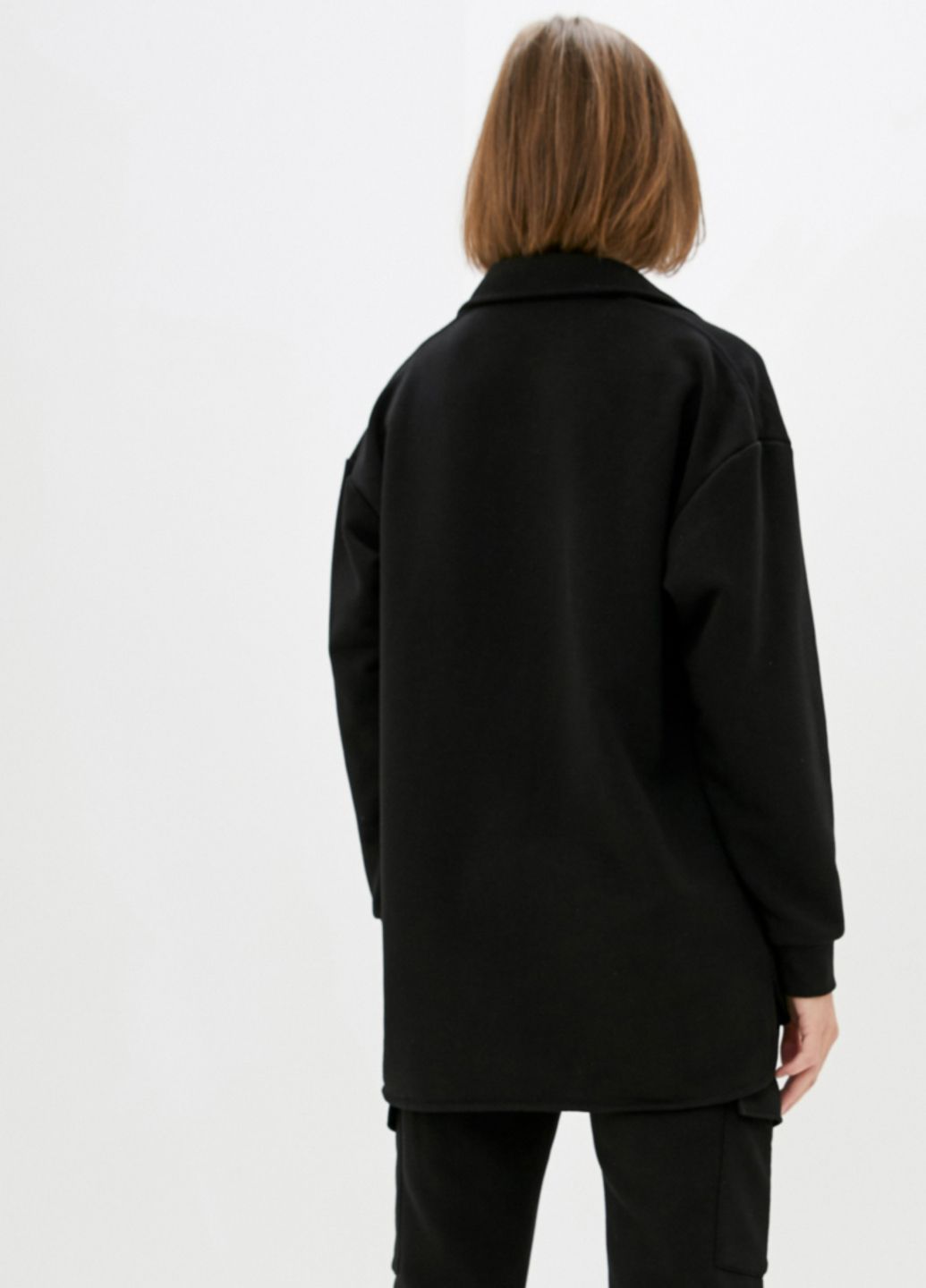 Купить Трикотажная рубашка женская оверсайз Merlini Барселона 200000055 - Черный, 42-44 в интернет-магазине