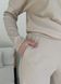 Костюм жіночий у рубчик бежевого кольору з широкими штанами Merlini Мантуя 100000402, розмір XS-M