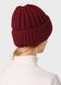 Зимняя вязаная женская шапка с отворотом на флисовой подкладке DeMari Мия 500041 - Бордовый