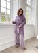 Теплая велюровая женская пижама 3: халат, брюки, футболка темно-пудрового цвета Merlini Буя 100000213, размер 42-44