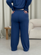 Костюм с широкими брюками в рубчик синий Merlini Менто 100001163, размер 42-44 (S-M)