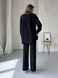 Женский костюм с широкими штанами и рубашкой из льна черный Merlini Лечче 100000541, размер 42-44 (S-M)