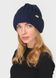 Зимняя вязаная женская шапка с отворотом на флисовой подкладке DeMari Мия 500042 - Синий