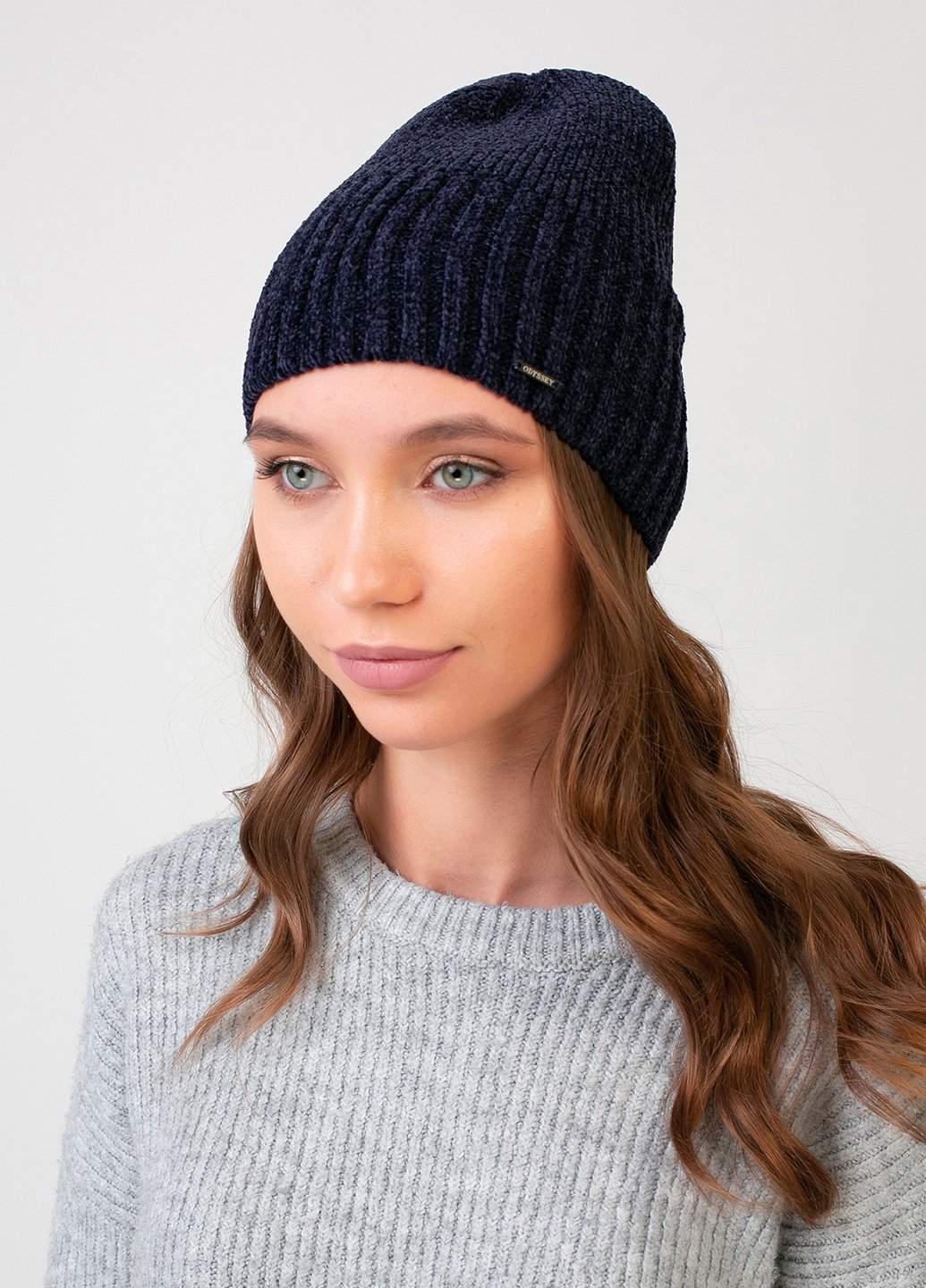 Купить Теплая зимняя велюровая шапка Merlini Бука 330019 - Синий в интернет-магазине