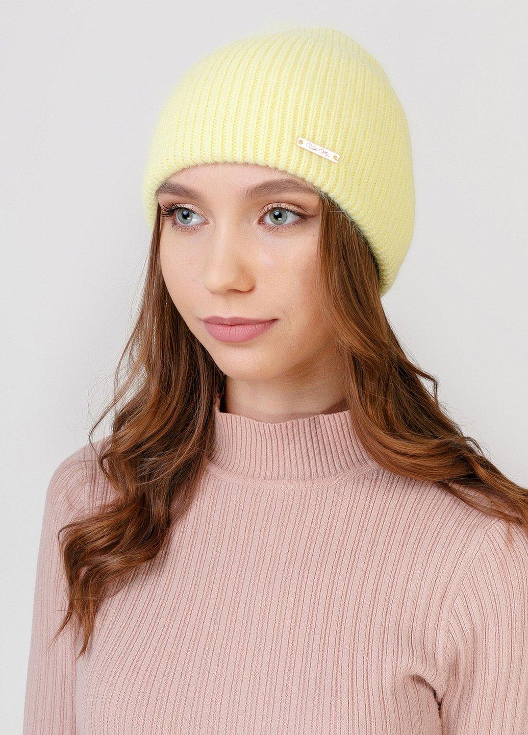 Купить Ангноровая шапка Merlini Жрица2022 330237 - Жёлтый в интернет-магазине