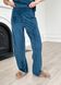 Теплая велюровая женская пижама 3: халат, брюки, футболка бутылочного цвета Merlini Буя 100000214, размер 42-44
