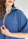 Женская льняная рубашка с коротким рукавом синяя Merlini Фриули 200000143, размер 42-44
