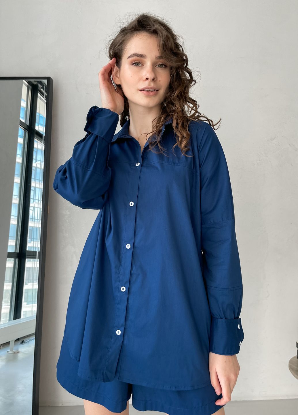 Купить Оверсайз хлопковая рубашка женская Merlini Белиз 200000224, размер 42-44 в интернет-магазине