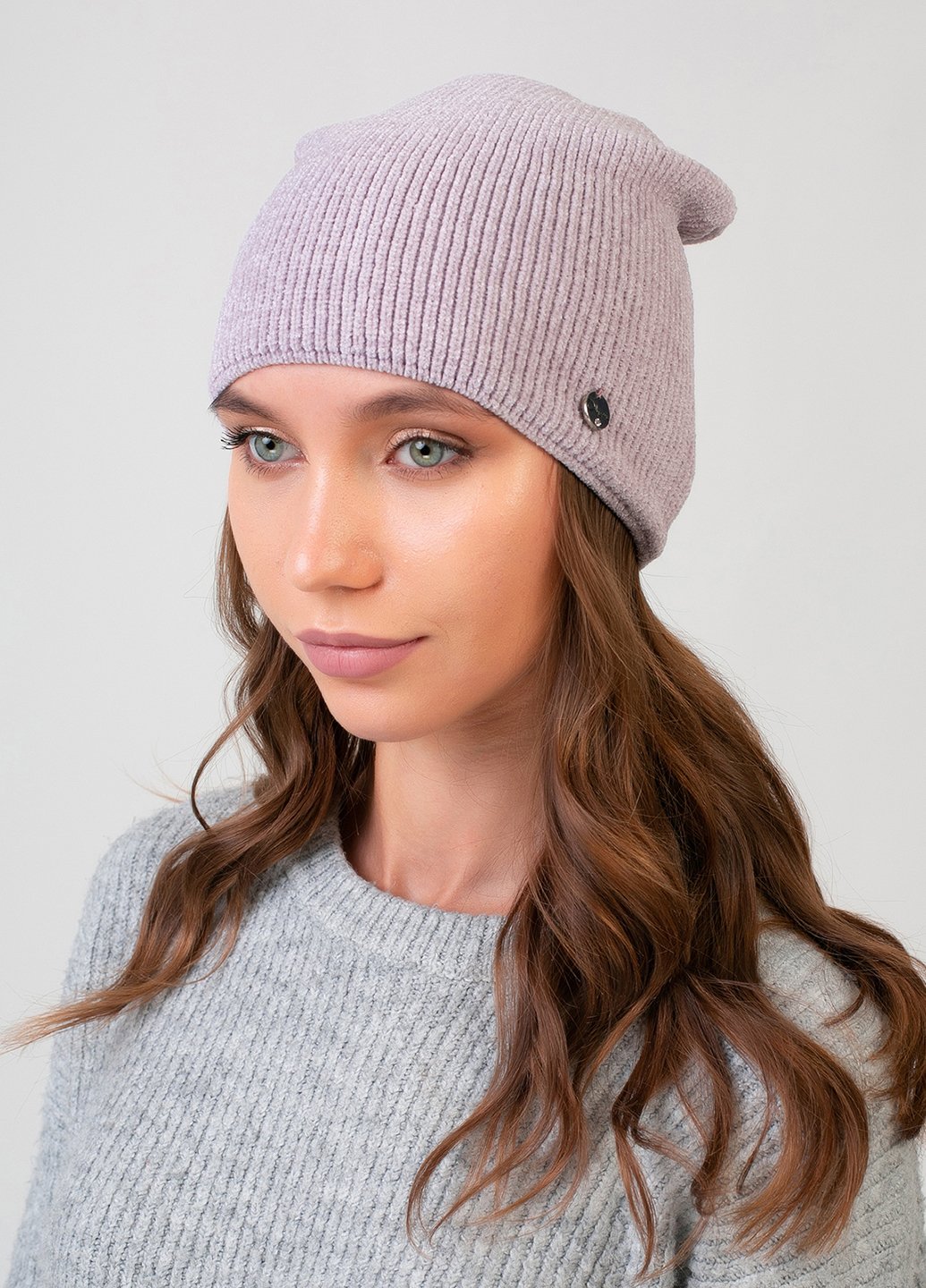 Купить Теплая зимняя велюровая шапка Merlini Баден 330028 - Сиреневый в интернет-магазине