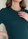 Длинное платье-футболка в рубчик зеленое Merlini Кассо 700000132 размер 42-44 (S-M)