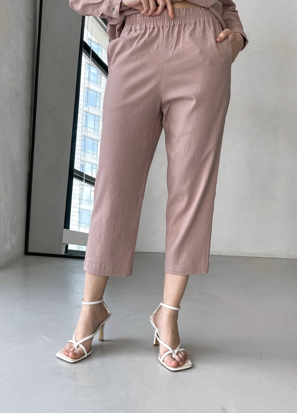 Льняные брюки женские чиносы Merlini Прованс 600000163, размер 42-44