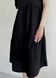 Женское платье до колена однотонное с коротким рукавом из льна черное Merlini Сесто 700000161, размер 42-44 (S-M)