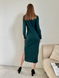 Довга сукня зелена в рубчик з довгим рукавом Merlini Кондо 700001163, розмір 42-44 (S-M)