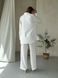 Женский костюм с широкими штанами и рубашкой из льна белый Merlini Лечче 100000542, размер 42-44 (S-M)