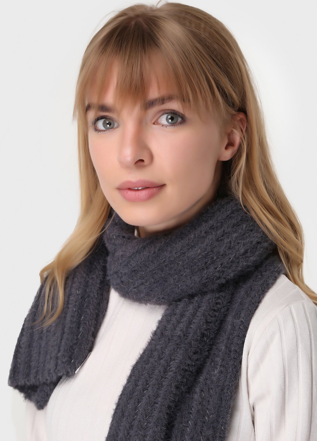 Купить Ангоровый шарф DeMari Шарф 443001 - Тёмно-Серый в интернет-магазине