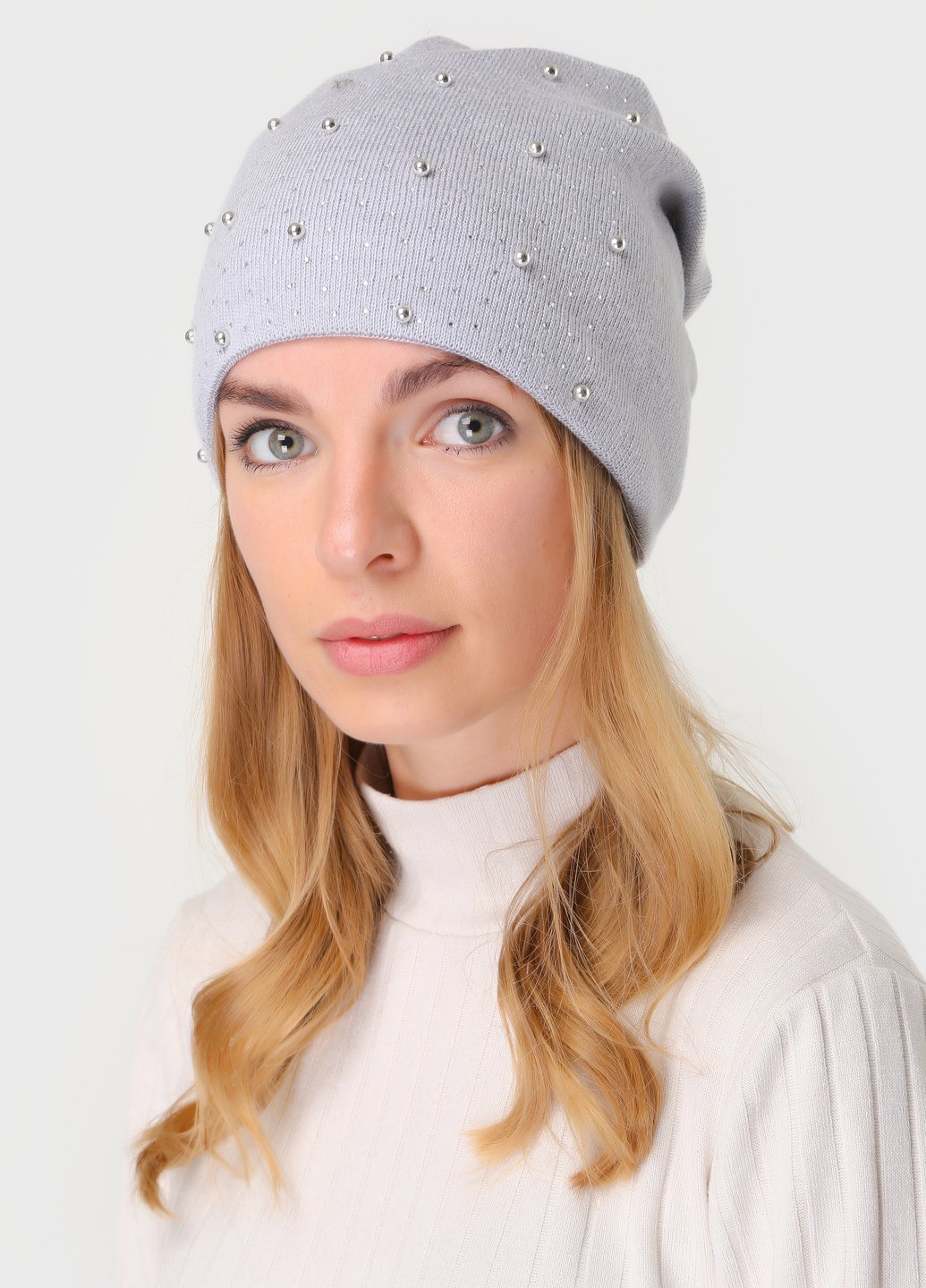 Купить Зимняя теплая женская шапка на флисовой подкладке DeMari Марс 550056 - Стальной в интернет-магазине