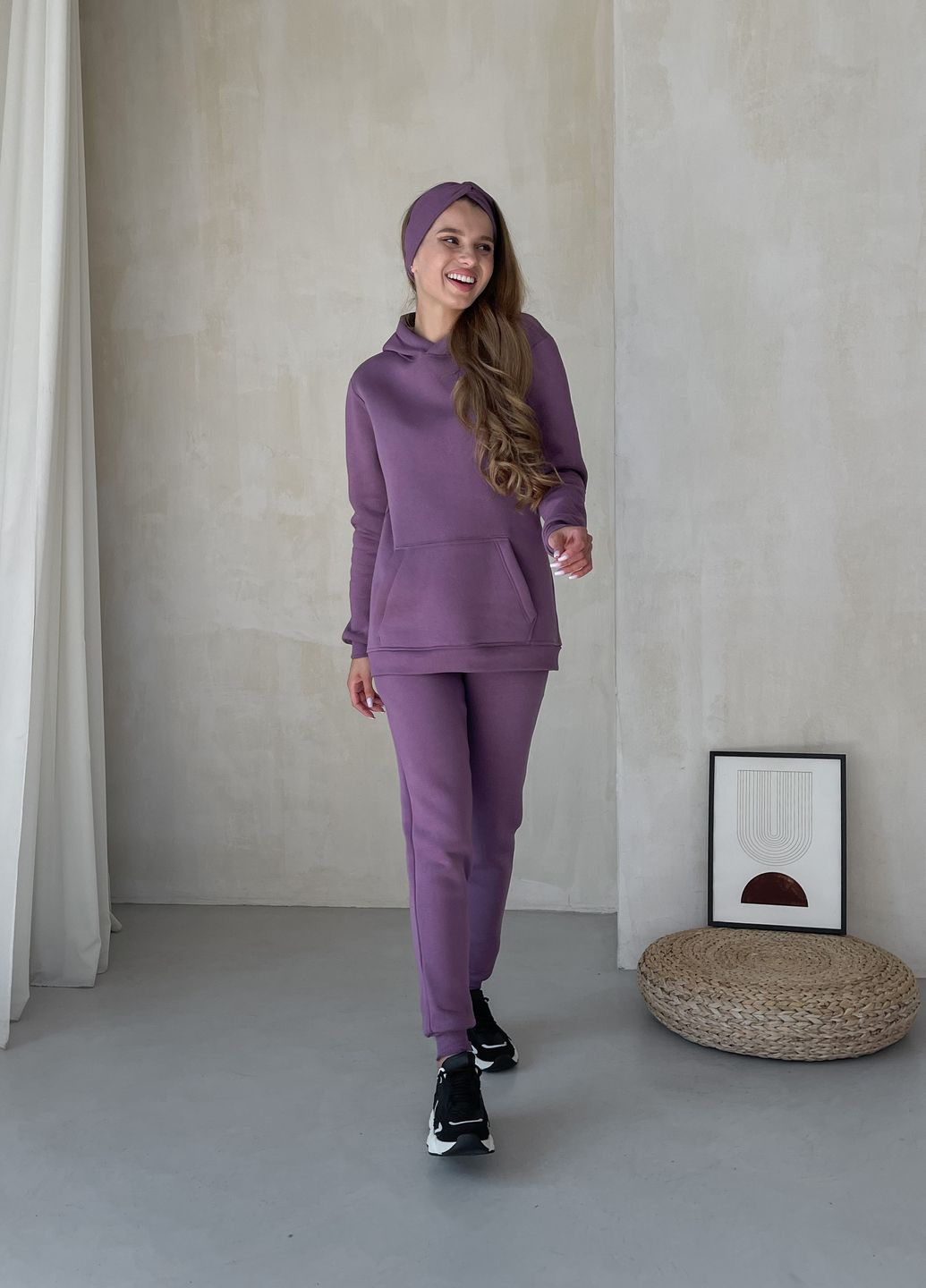 Купить Теплое худи на флисе фиолетовое Merlini Рона 110001005, размер 42-44 в интернет-магазине
