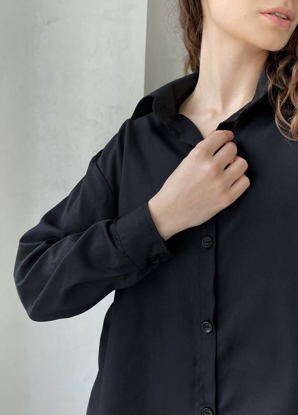 Купить Женская классическая рубашка с длинным рукавом черная Merlini Бедуя 200000161, размер 42-44 в интернет-магазине