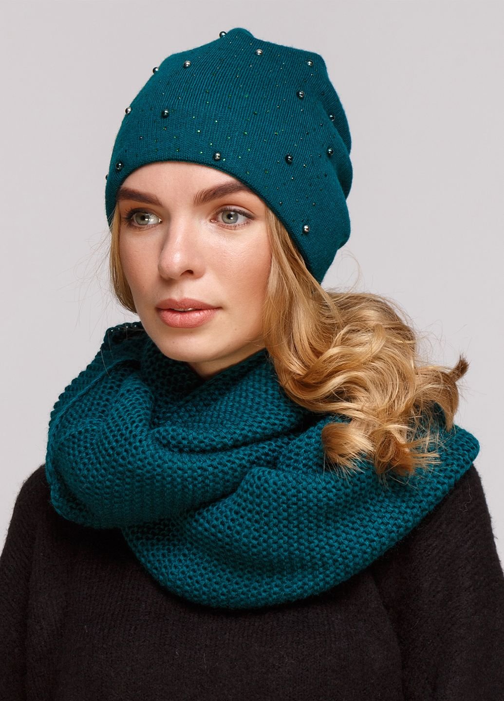 Комплект (шапка, шарф-снуд) DeMari МарсК 660040 - Зелёный