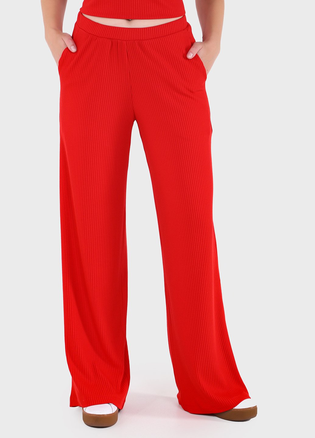 Летние брюки женские палаццо Merlini Амаранти 600000071 - Красный, 42-44