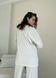 Белый костюм женский в рубчик с широкими штанами Merlini Мантуя 100000406, размер XS-M