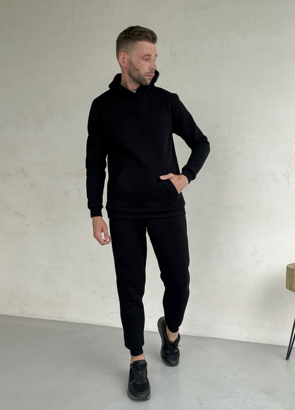 Купити Теплий зимовий чоловічий спортивний костюм на флисі чорний Merlini Франс 100001001, розмір 54-56 (4XL-5XL) в інтернет-магазині