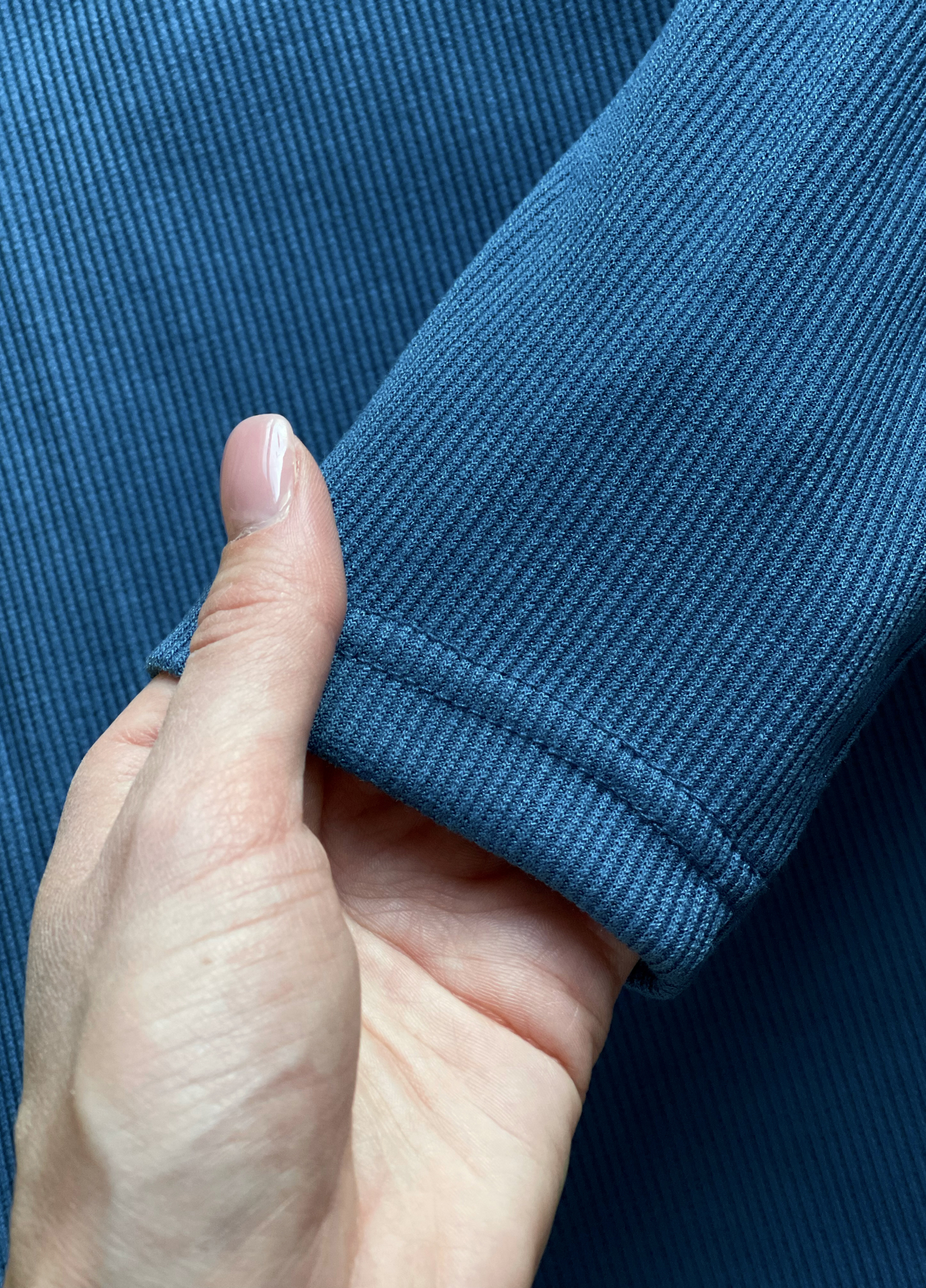 Купити Довга сукня синя в рубчик з довгим рукавом Merlini Кондо 700001165, розмір 42-44 (S-M) в інтернет-магазині