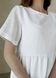 Женское платье до колена однотонное с коротким рукавом из льна белое Merlini Сесто 700000163, размер 42-44 (S-M)