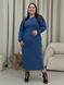 Довга сукня синя в рубчик з довгим рукавом Merlini Кондо 700001165, розмір 42-44 (S-M)