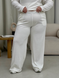 Костюм с широкими брюками в рубчик белый Merlini Менто 100001166, размер 42-44 (S-M)