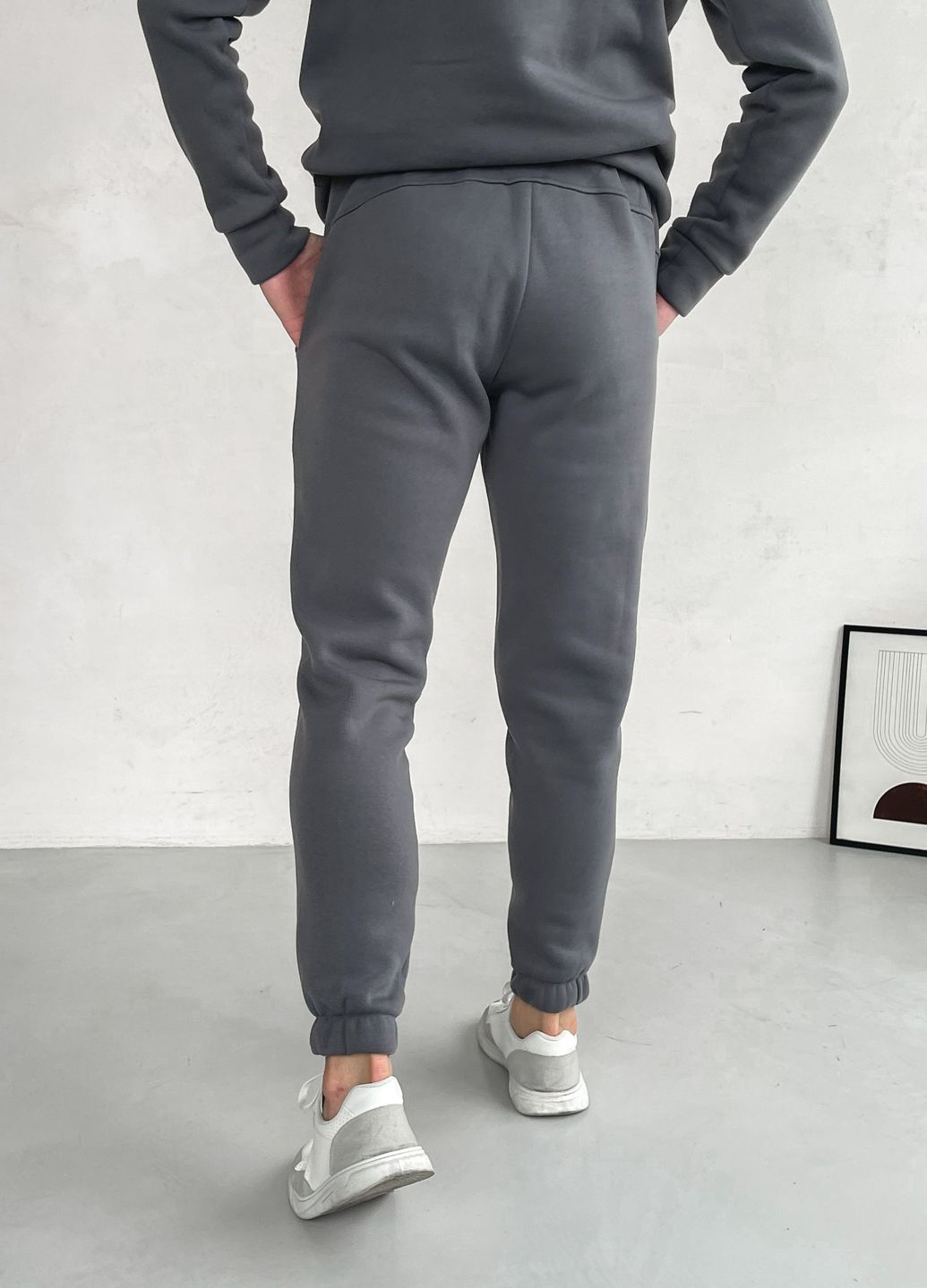 Купить Теплый мужской спортивный костюм на флисе темно-серого цвета Merlini Виско 100000210, размер 42-44 в интернет-магазине